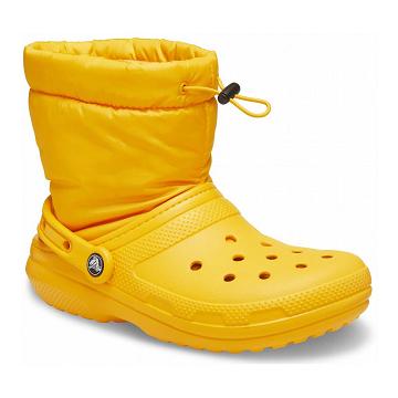 Crocs Classic Lined Neo Puff Men's Boots Yellow | Australia 0708YXFU